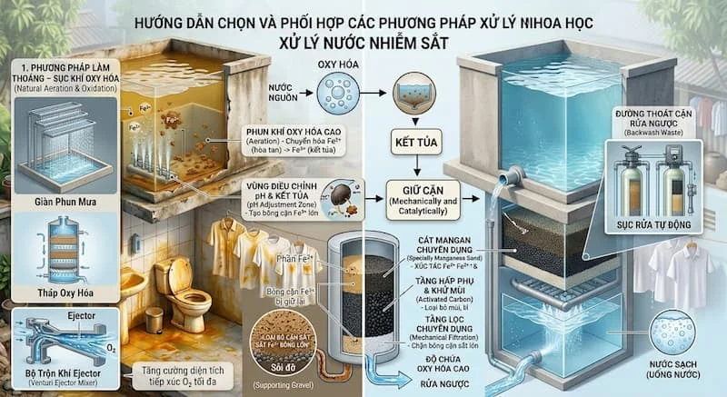 Các phương pháp của lọc nước nhiễm sắt