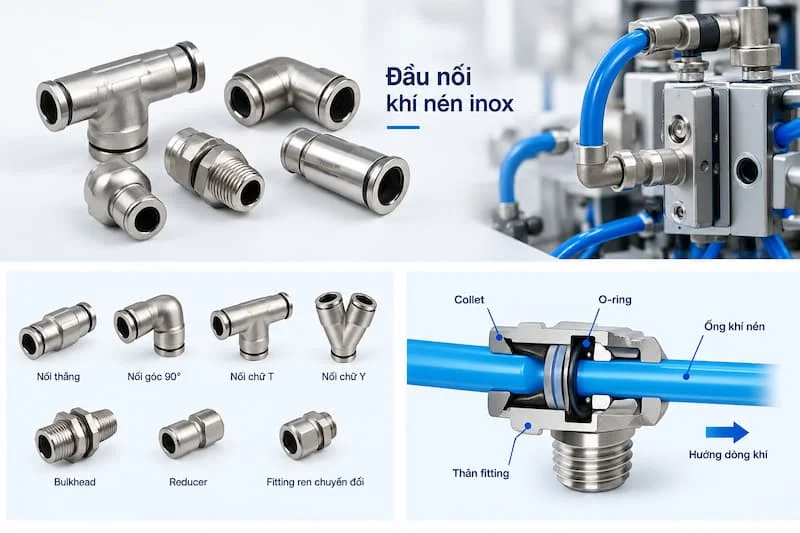 Định nghĩa về đầu nối khí nén inox