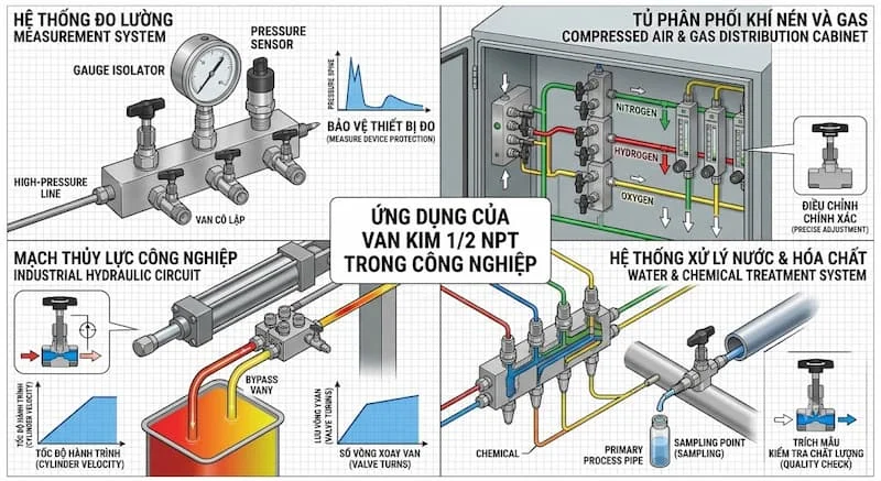Ứng dụng của van ren 1/2