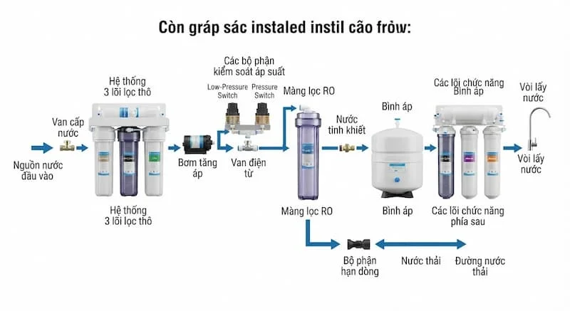 Định nghĩa về sơ đồ lắp máy lọc nước RO