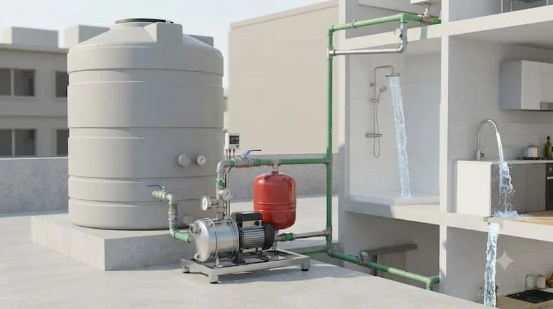 Định nghĩa về tăng áp lực nước từ bồn chứa