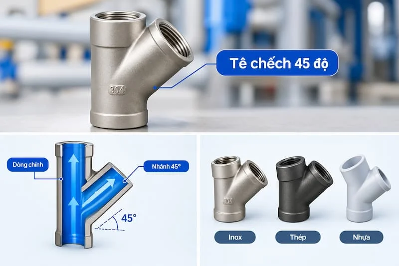 Định nghĩa về tê chếch 45 độ