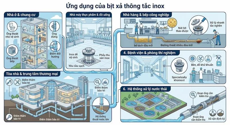 Ứng dụng của bịt inox