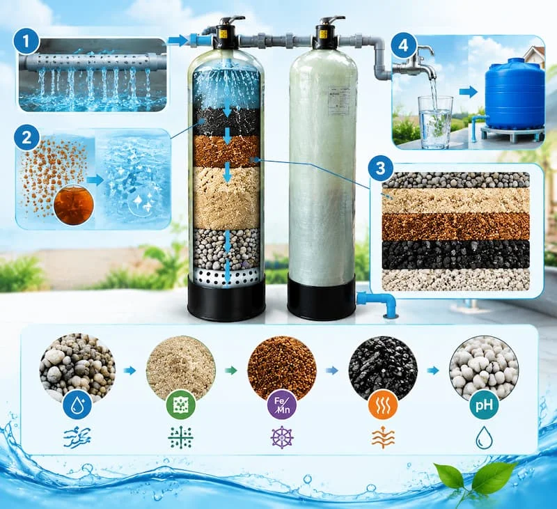 Nguyên lý hoạt động của bộ lọc nước phèn đơn giản