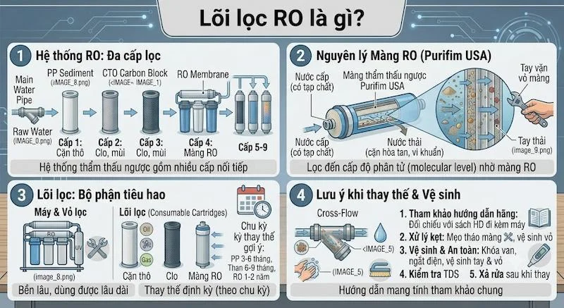Định nghĩa của cách lắp lõi lọc