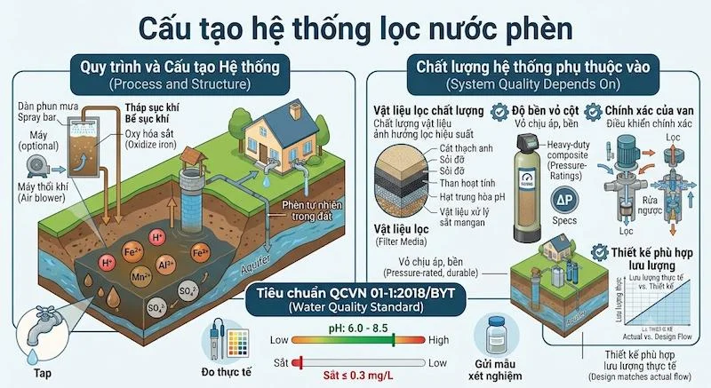 Cấu tạo của bể lọc nước phèn 