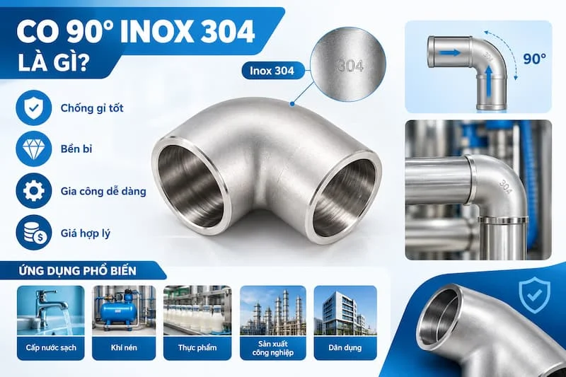 Định nghĩa co 90 độ inox 304