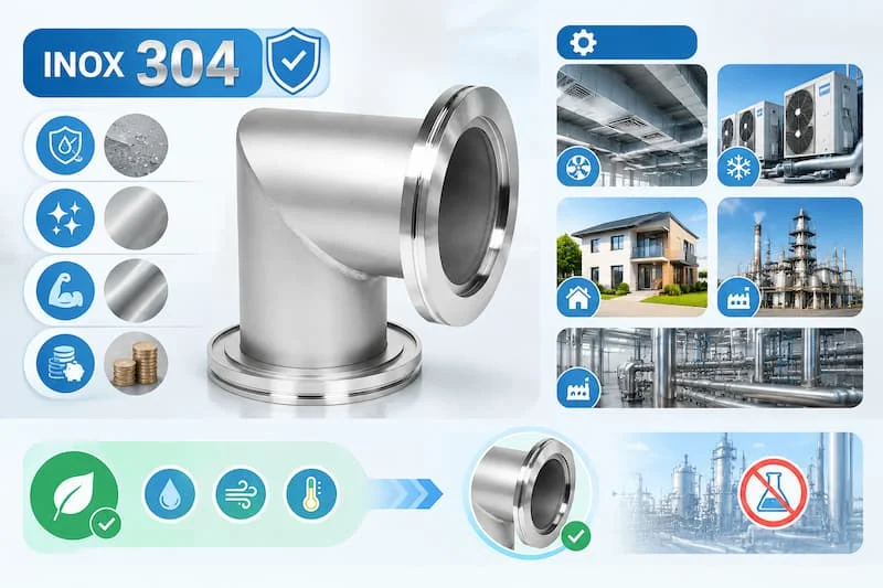 Chi tiết về co vuông inox 304 