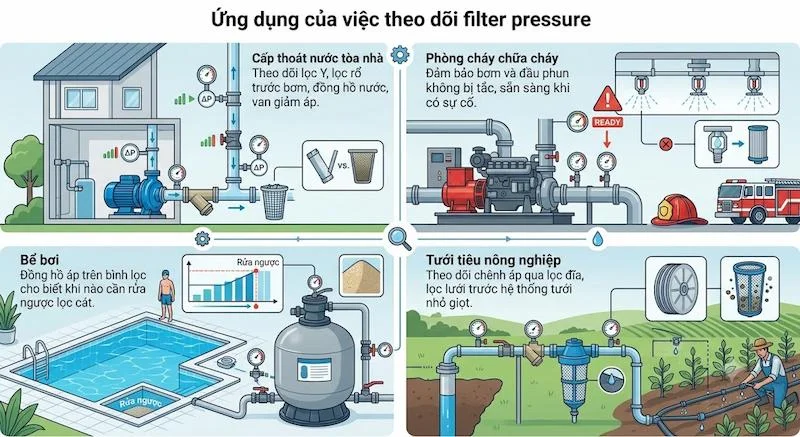 Ứng dụng của áp suất bộ lọc
