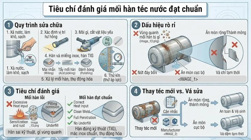 Tiêu chí của hàn téc nước
