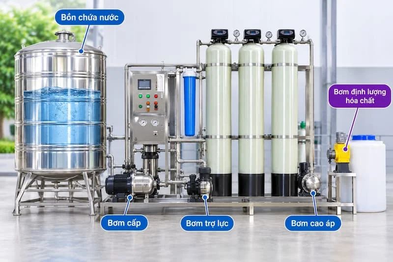 Thiết bị chứa và bơm nước
