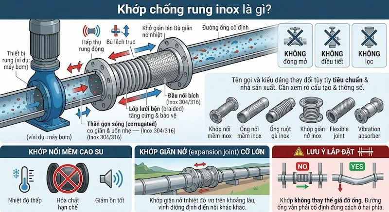 Định nghĩa của chống rung khớp inox