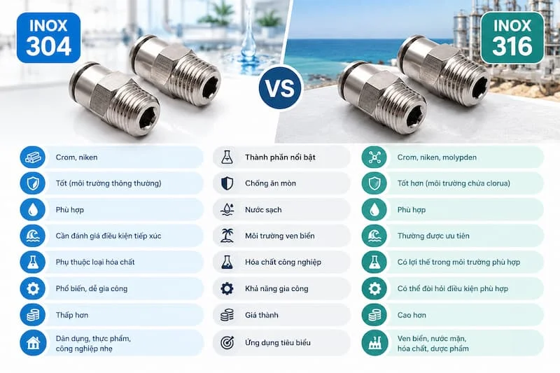 Bảng so sánh hai loại chất liệu