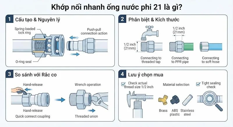 Định nghĩa của khớp nối nhanh ống nước 