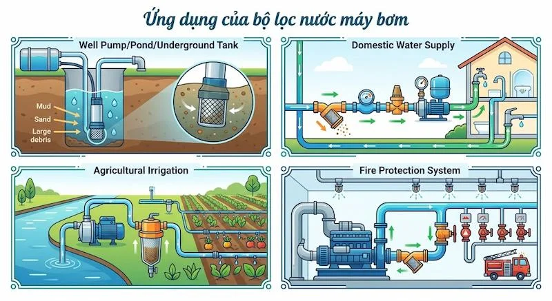 Ứng dụng của lọc máy bơm