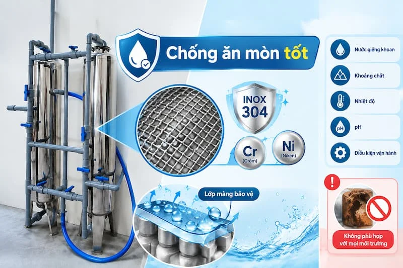 Khả năng chống ăn mòn tốt