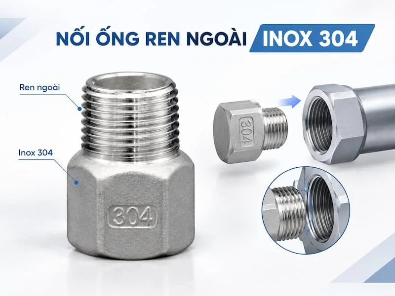 Định nghĩa về nối ống ren ngoài inox 304