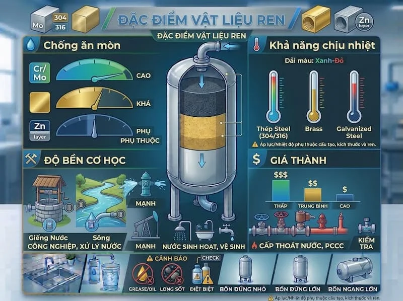Bảng so sánh các loại vật liệu
