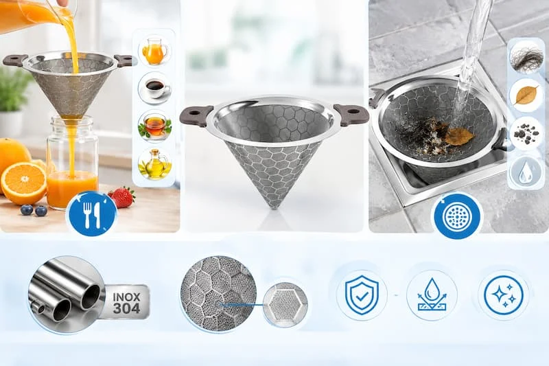 Định nghĩa về phễu inox 304 có lưới lọc