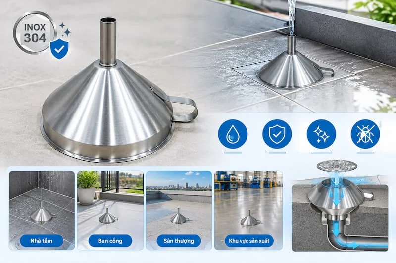 Định nghĩa về phễu thu nước inox 304