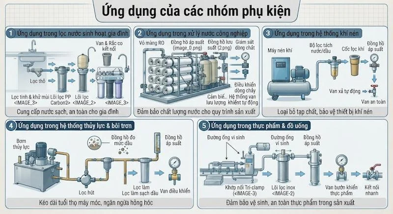 Ứng dụng của phụ kiện để lọc