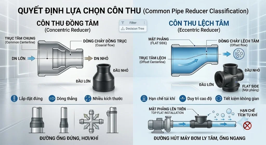 Các loại pipe reducer phổ biến
