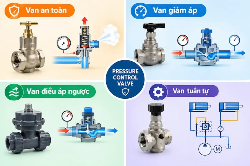 Các loại pressure control valve