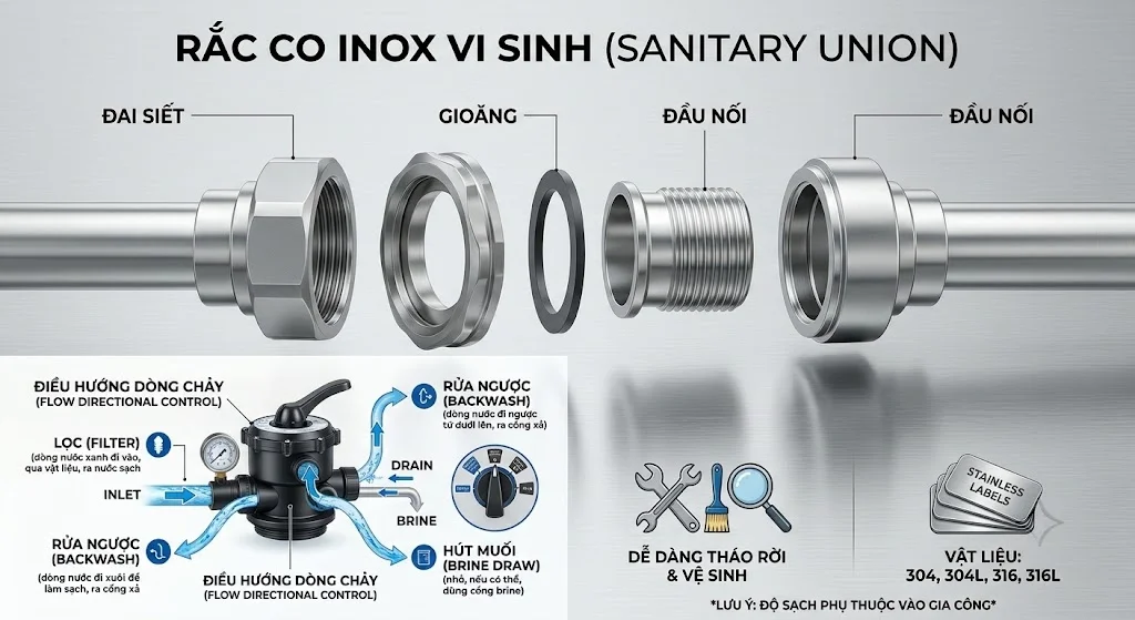 Định nghĩa về rắc co inox vi sinh