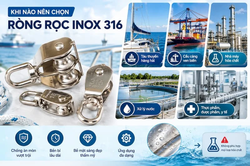 Khi nào nên chọn ròng rọc inox 316