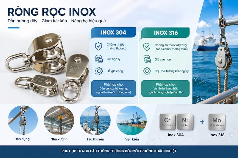 Tổng quan về ròng rọc inox