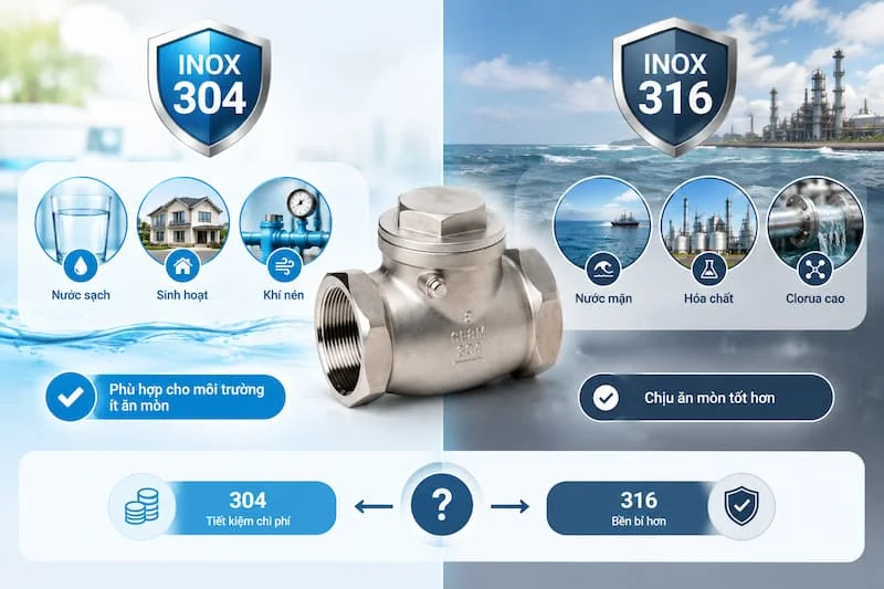 Loại inox nào sẽ tốt hơn