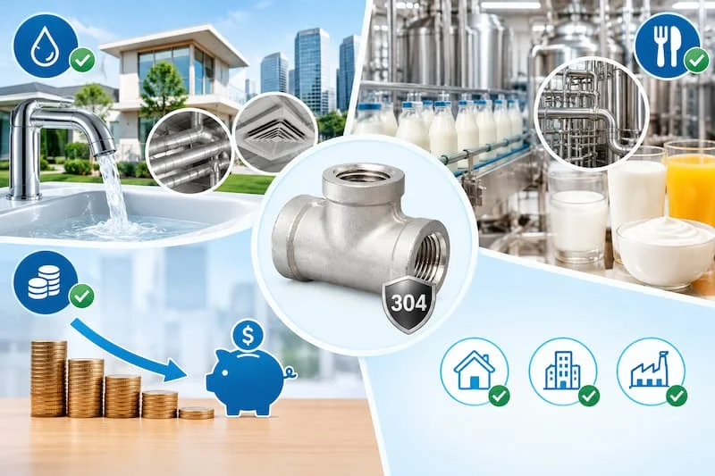 Khi nào nên chọn stainless steel pipe tee fitting inox 304