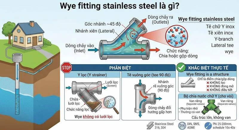 Định nghĩa của tê Y inox