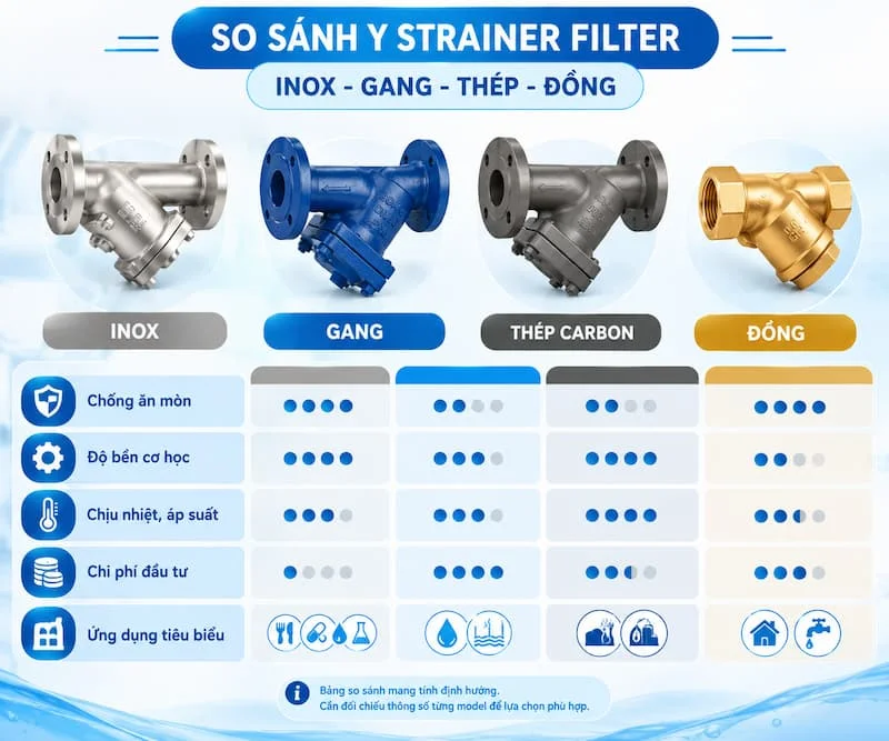 So sánh các loại vật liệu